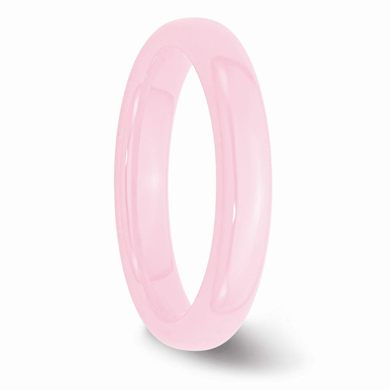 Black Ceramic Comfort Fit Band - 4mm Domed for Daily Wear