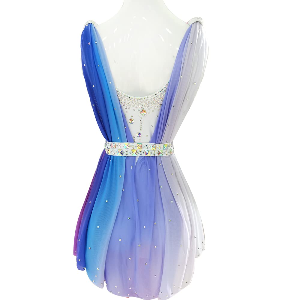 Girls Ice Skating Dress - White Sleeveless Competition Figure Skating Costume for Women & Teens | Perfect for Ice Shows, Competitions & Dance Performances