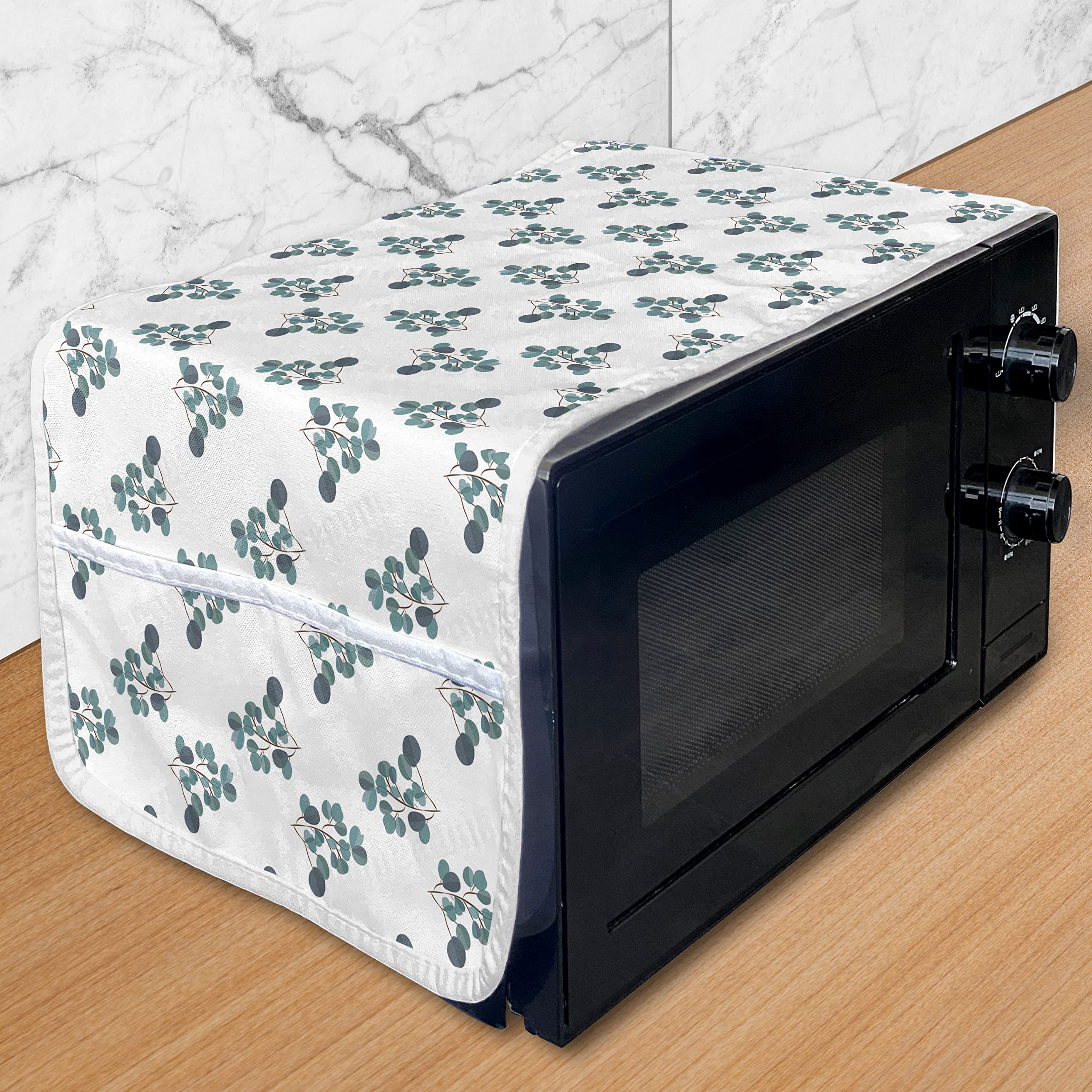Ambesonne Forest Microwave Oven Cover - Waterproof Kitchen Organizer with Pockets, 36
