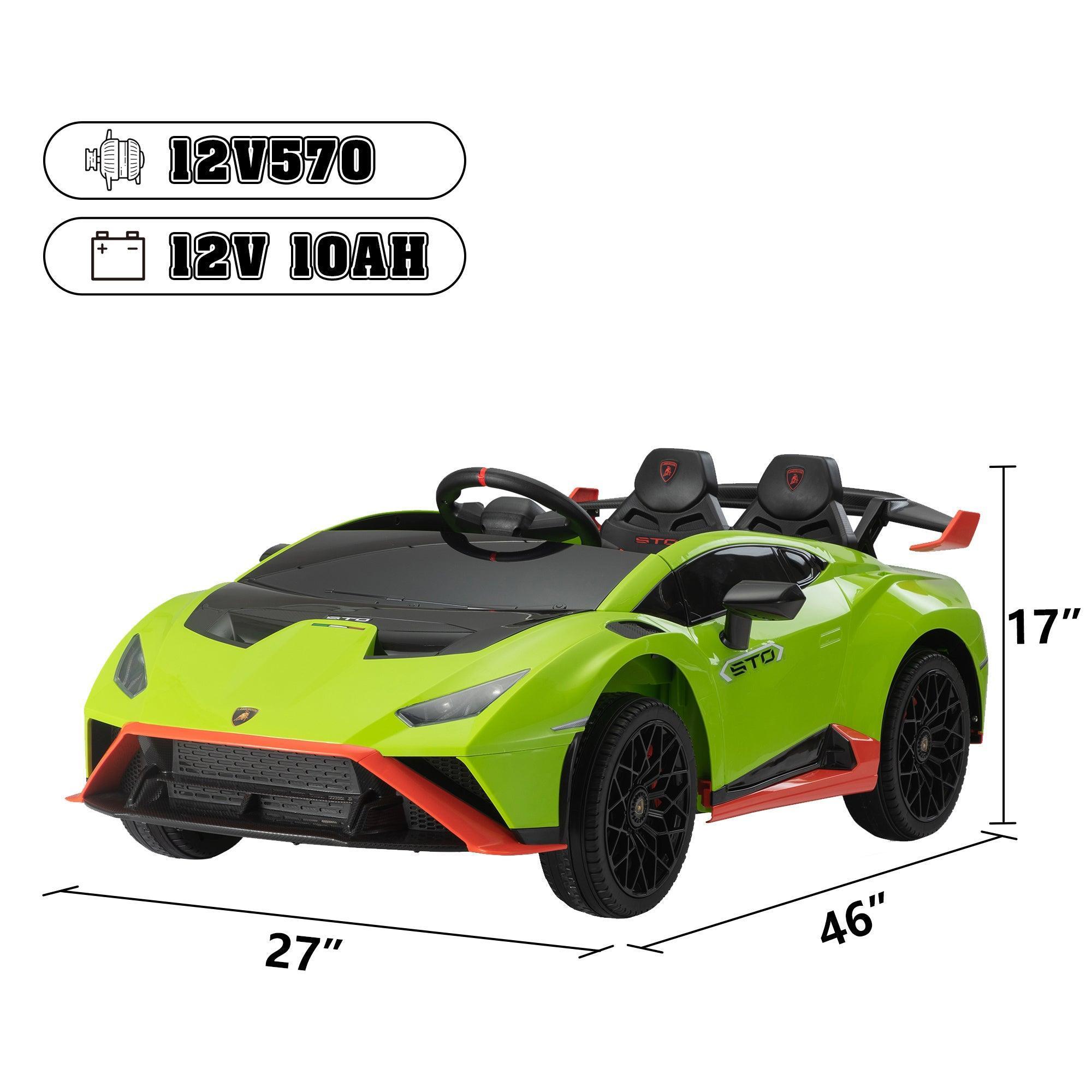 12V Battery Powered Kids Ride On Car - Licensed Lamborghini Remote Control Toy Vehicle with Music Player & LED Lights | Perfect for Birthday Gifts, Outdoor Play & Indoor Fun