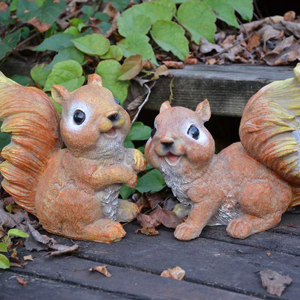 Resin Squirrel Garden Statue - Handcrafted Outdoor Animal Sculpture for Pond, Lawn & Home Decor - Unique Gift for Nature Lovers