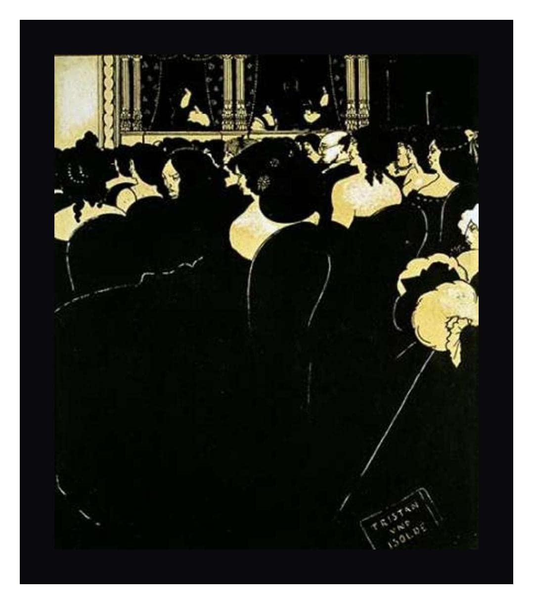 Aubrey Beardsley Tristan and Isolde The Yellow Book 26x30 Inch Framed Canvas Art Print - Black Wood Frame - Ready to Hang Wall Decor for Living Room, Bedroom & Office
