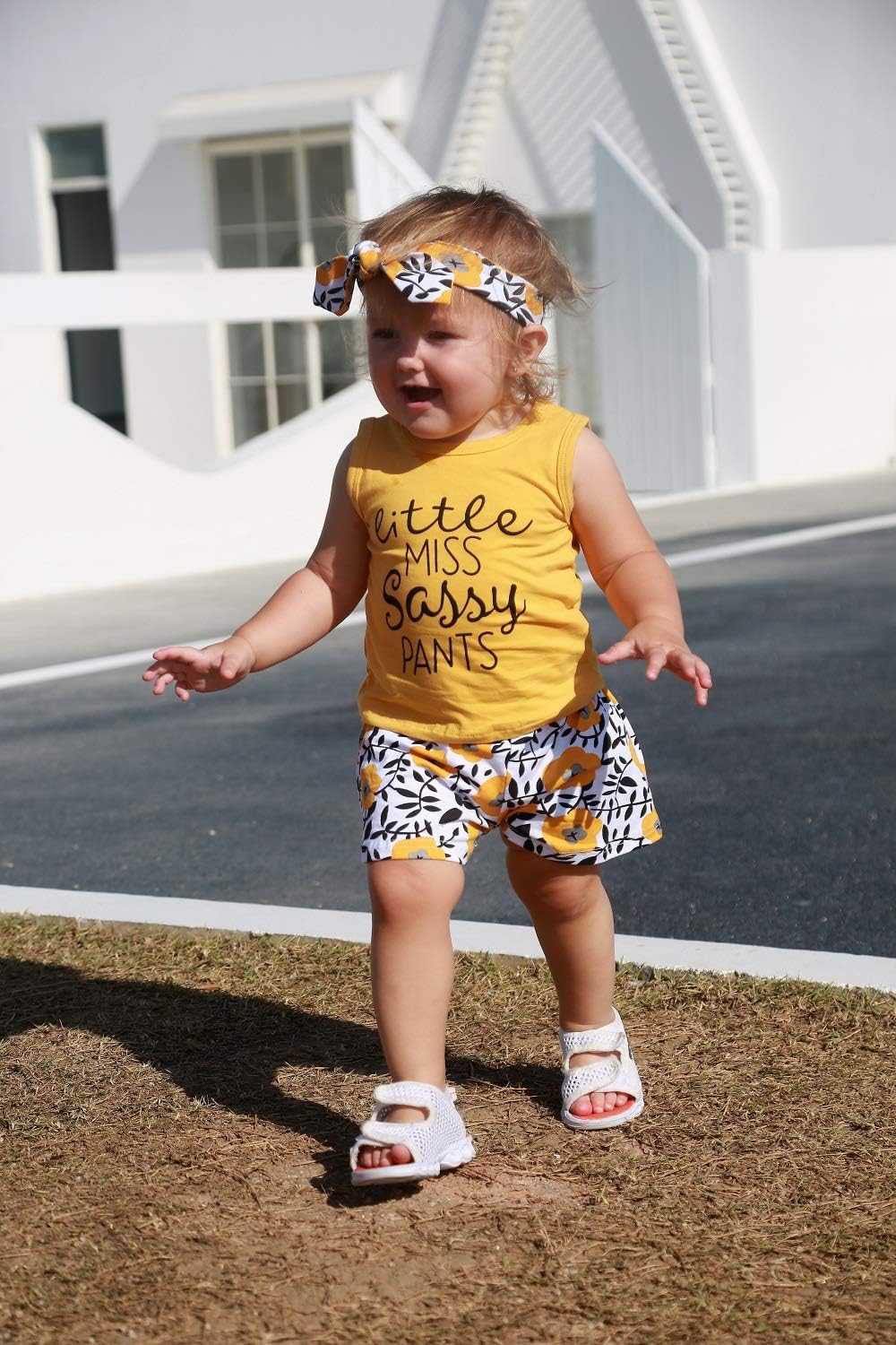 Hipea Toddler Girl Floral Summer Outfit Set - Sleeveless Tank Top, Shorts & Headband for Girls 2-5 Years | Playdate, Beach & Outdoor Activities