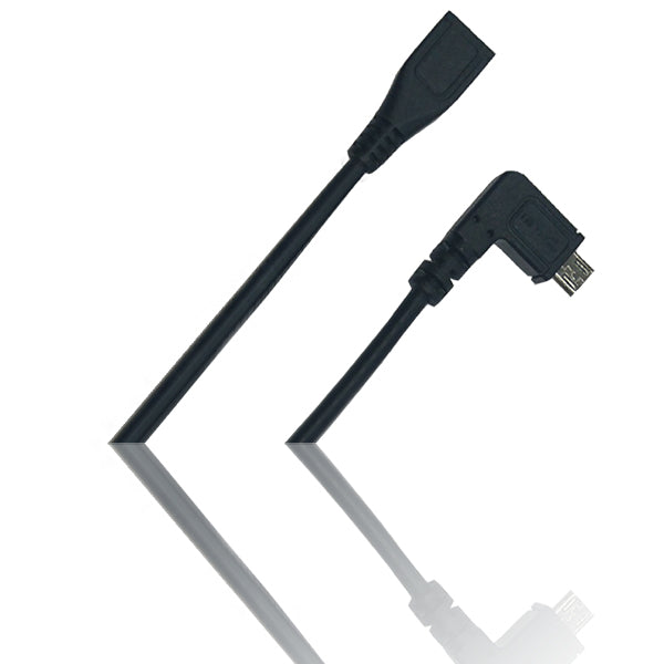30cm L-Shaped Micro USB to USB Female Adapter Cable - Fast Charging & Data Sync for Smartphones, Tablets, and More - Perfect for Tight Spaces & Car Charging