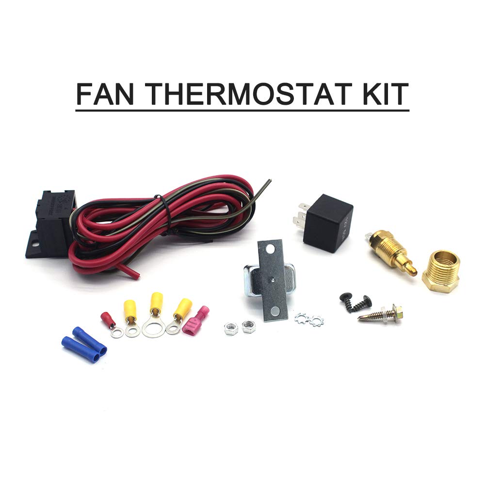 GoolRC Adjustable Fan Thermostat Kit with Temperature Sensor & Relay - ON at 200°F OFF at 185°F - Perfect for Cooling Systems, PC Cases, and Electronics Enclosures