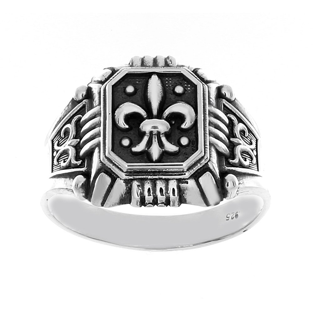 925 Sterling Silver Fleur de Lis Ring - Adjustable Sizes 6-10 | Elegant French Symbol Jewelry for Women - Perfect for Weddings, Anniversaries & Gift Giving