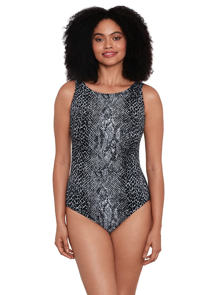 Longitude Women's One Piece Swimsuit - High Neck Scoop Back Bathing Suit with Panels for Support | Perfect for Beach Vacations, Pool Parties & Summer Water Activities