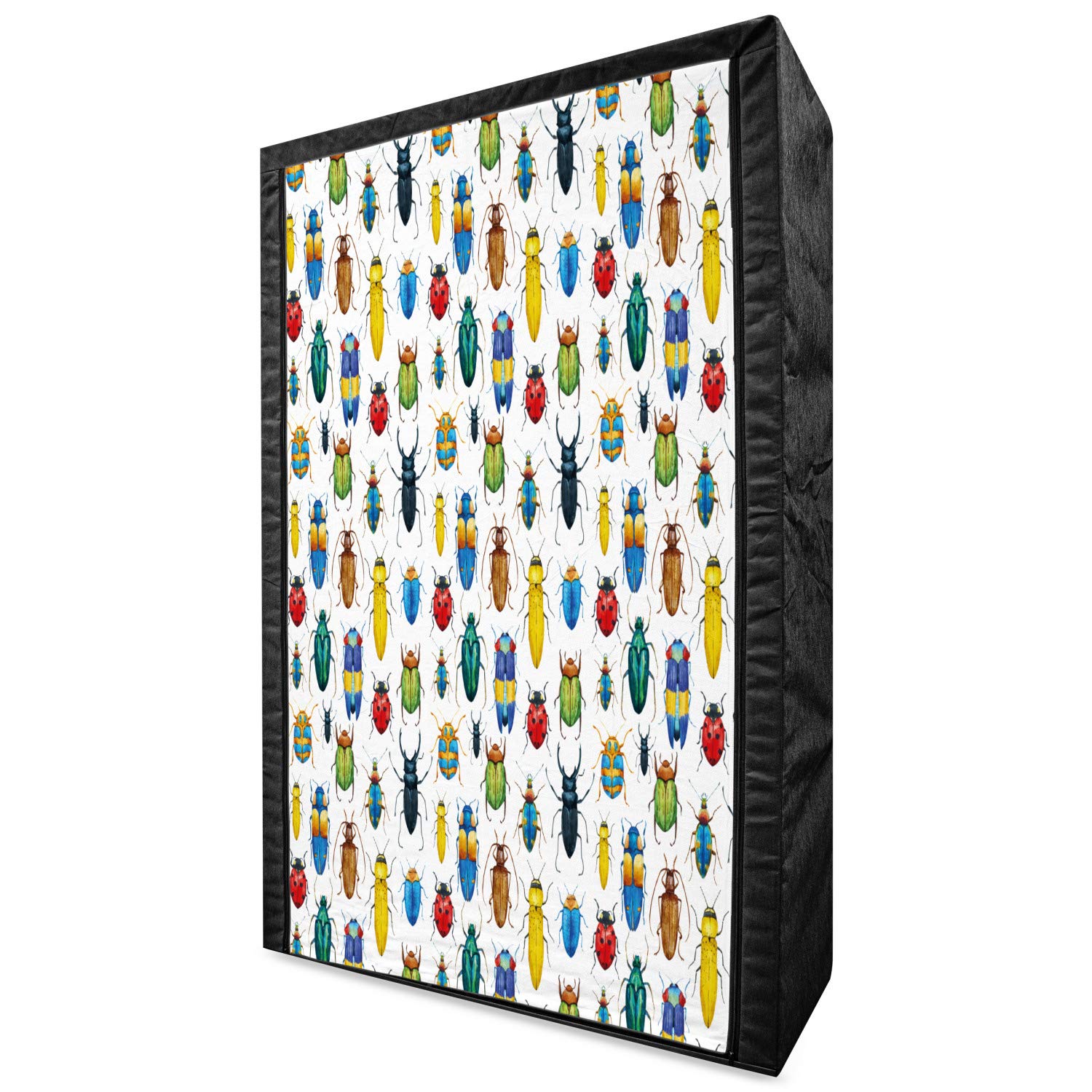 Ambesonne Watercolor Fabric Wardrobe - Colorful Insects Brush Stroke Design, 42.5