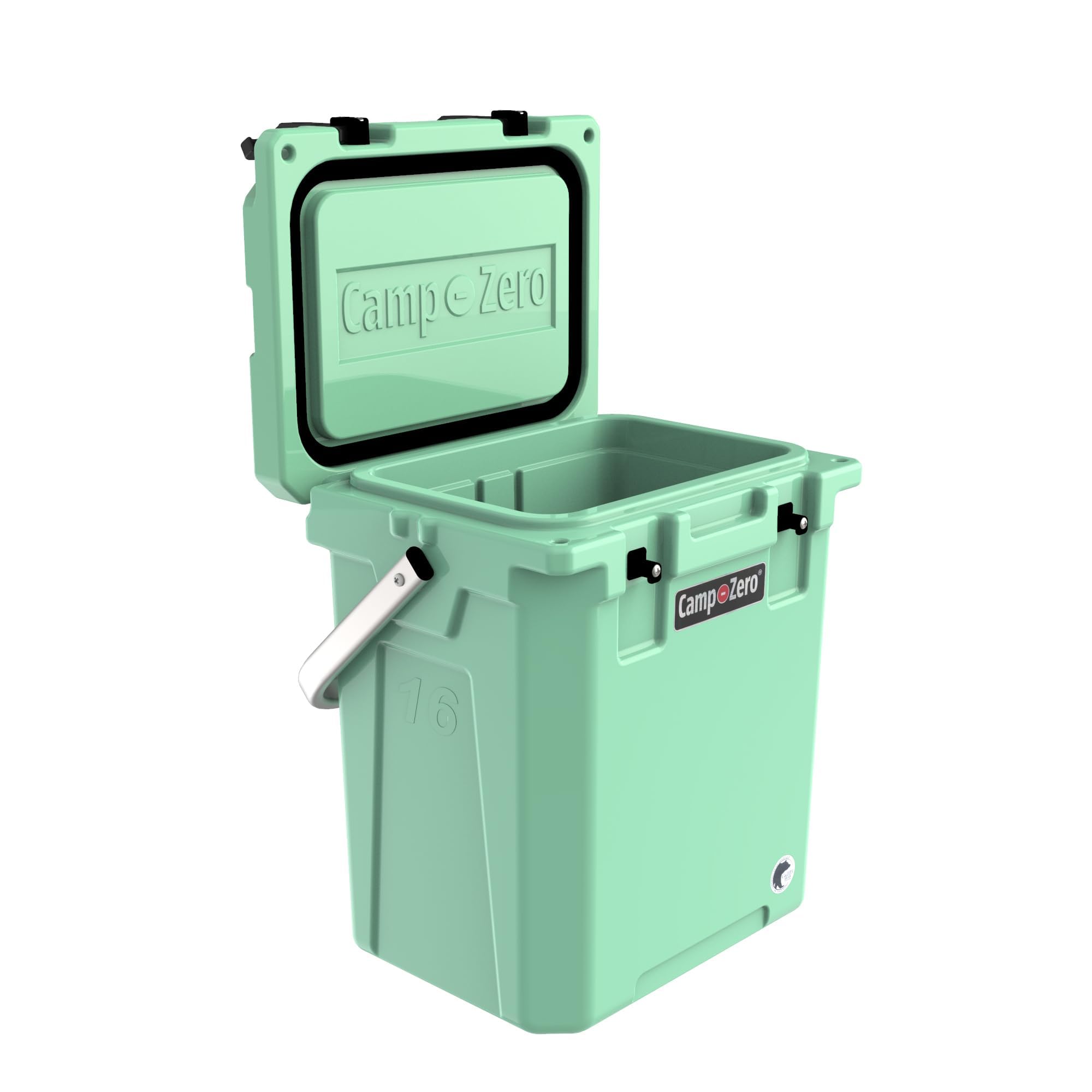 CAMP-ZERO 16L/16.9 Quart Portable Hard Cooler with Divider - Insulated Cooler for Drinks, Wine Bottles & Lunch - Perfect for Beach, Picnics, Boating, Camping & Travel - Features 2 Molded-in Cup Holders & Folding Aluminum Handle - Ideal for Outdoor Adventures, Tailgating & Road Trips