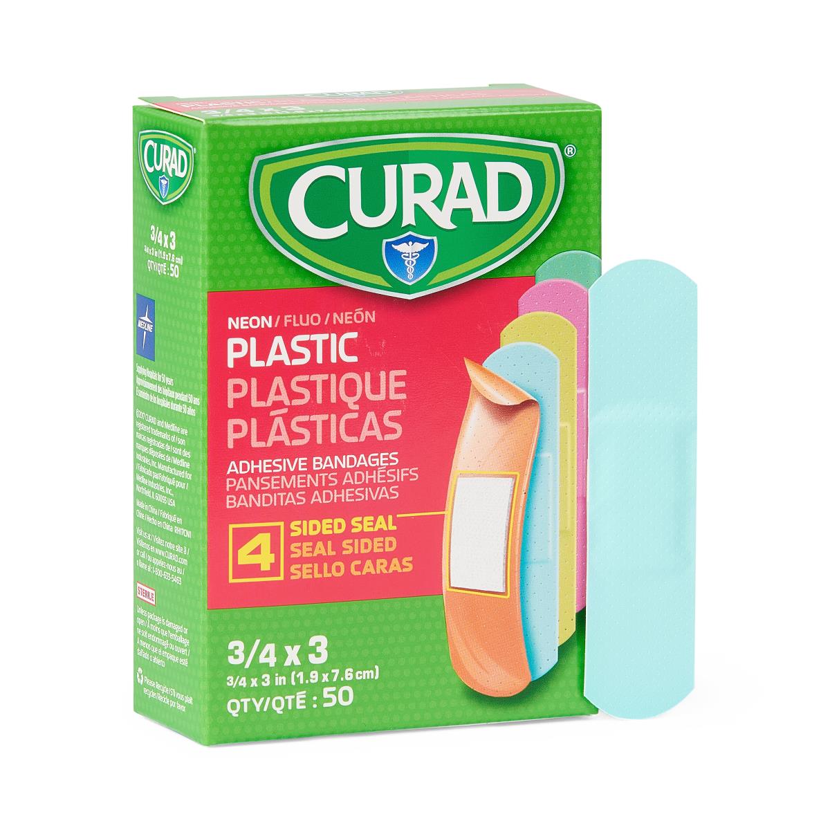 Curad Neon Adhesive Bandages - Colorful Waterproof Wound Care for Kids & Adults | First Aid for Cuts, Scrapes & Minor Injuries | School, Sports & Home Use