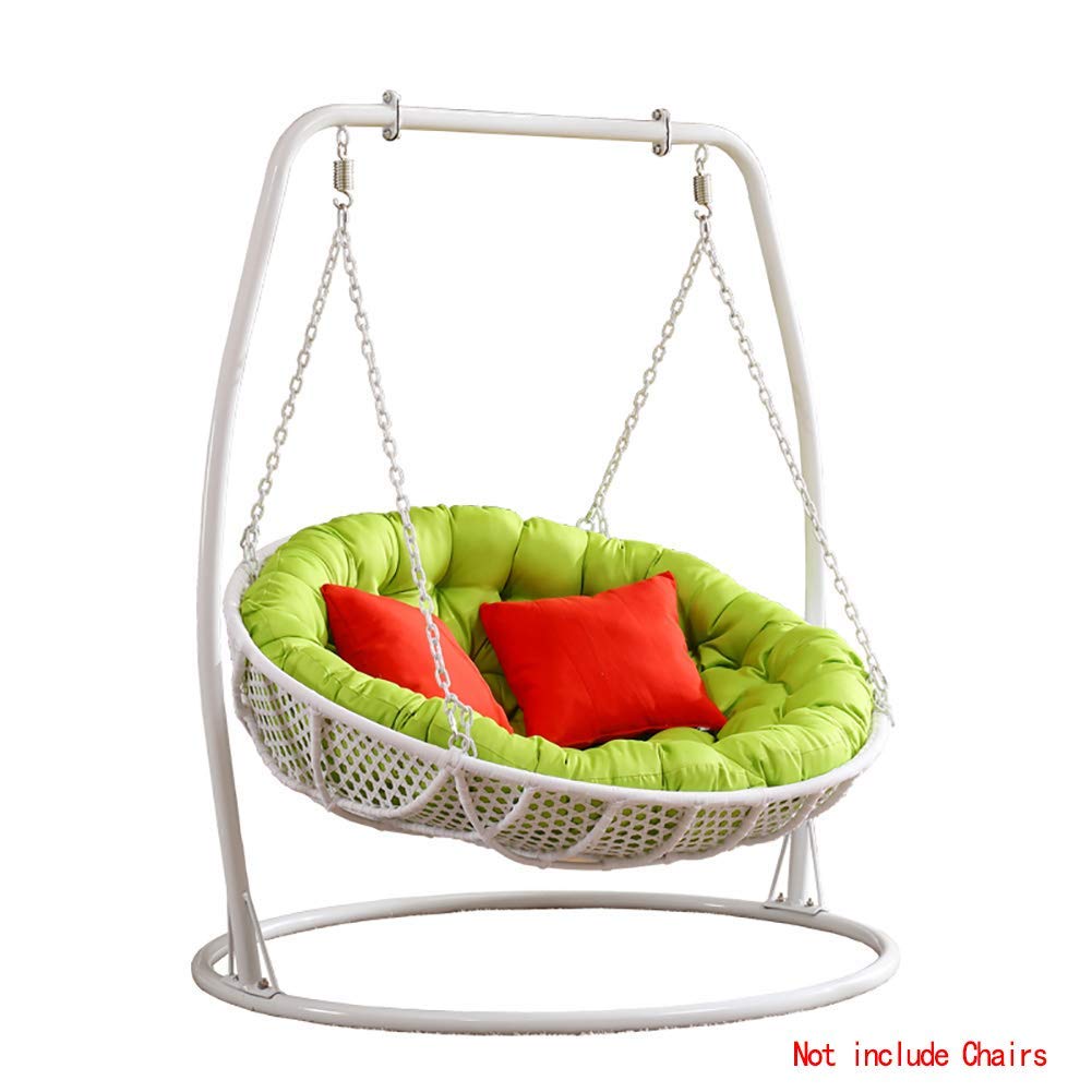 Thick Rattan Wicker Egg Hammock Chair Cushion - 43 Inch (110cm) Green Hanging Chair Pad for Indoor/Outdoor Use - Perfect for Porch, Patio, Garden & Backyard Relaxation
