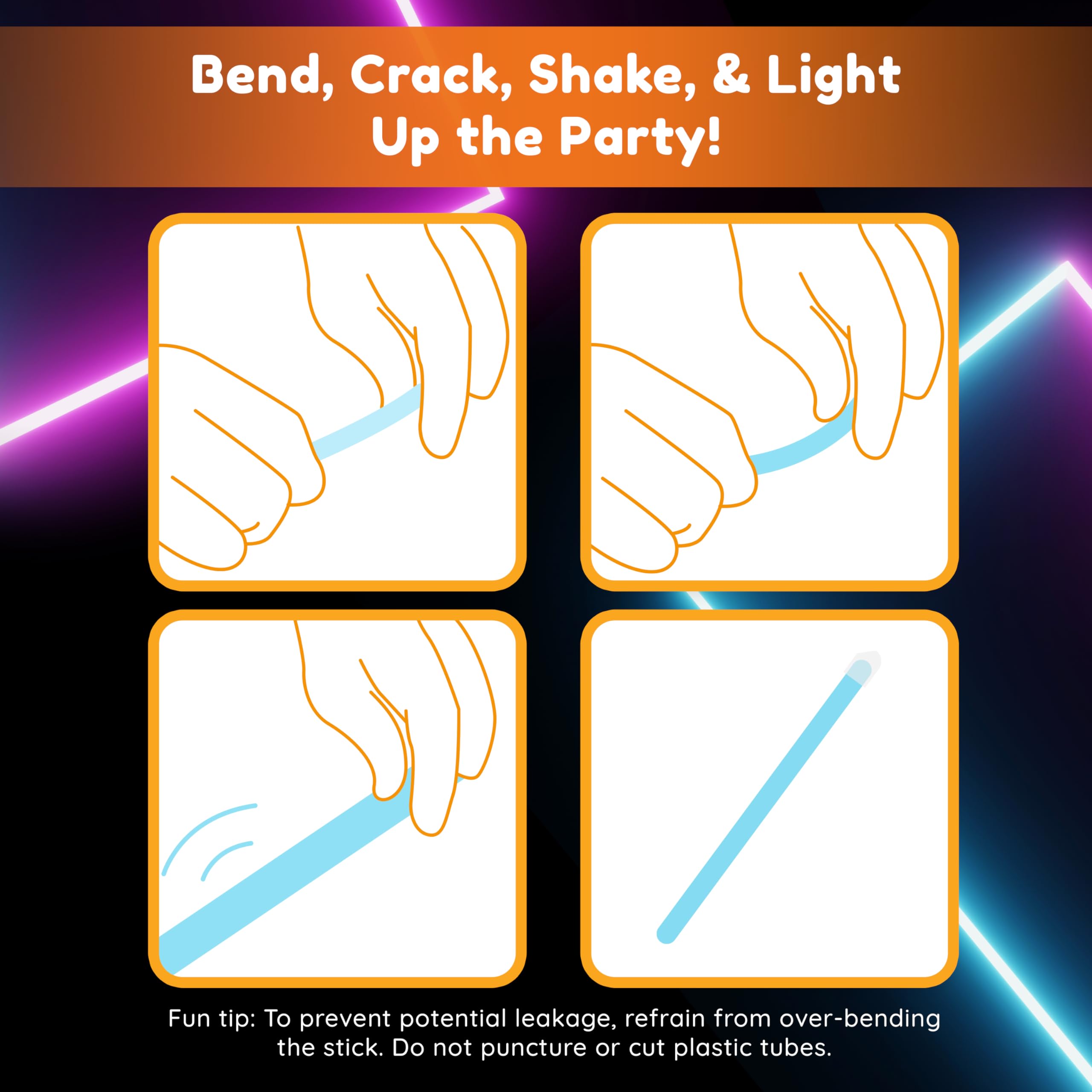 Glow Sticks Bulk 100ct - 6