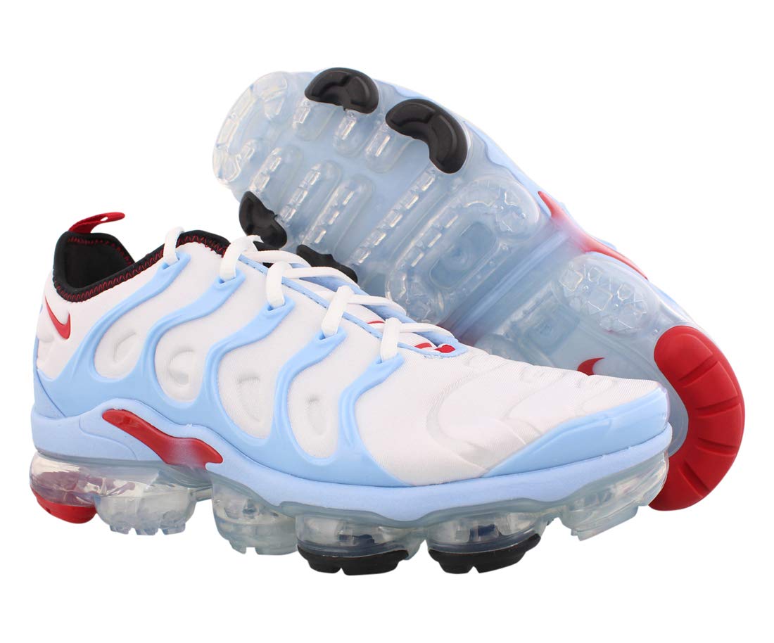 Nike Air VaporMax Plus Men's Running Shoes Size 11 - White/University Red/Black | Lightweight Cushioned Sneakers for Gym, Workout & Everyday Wear