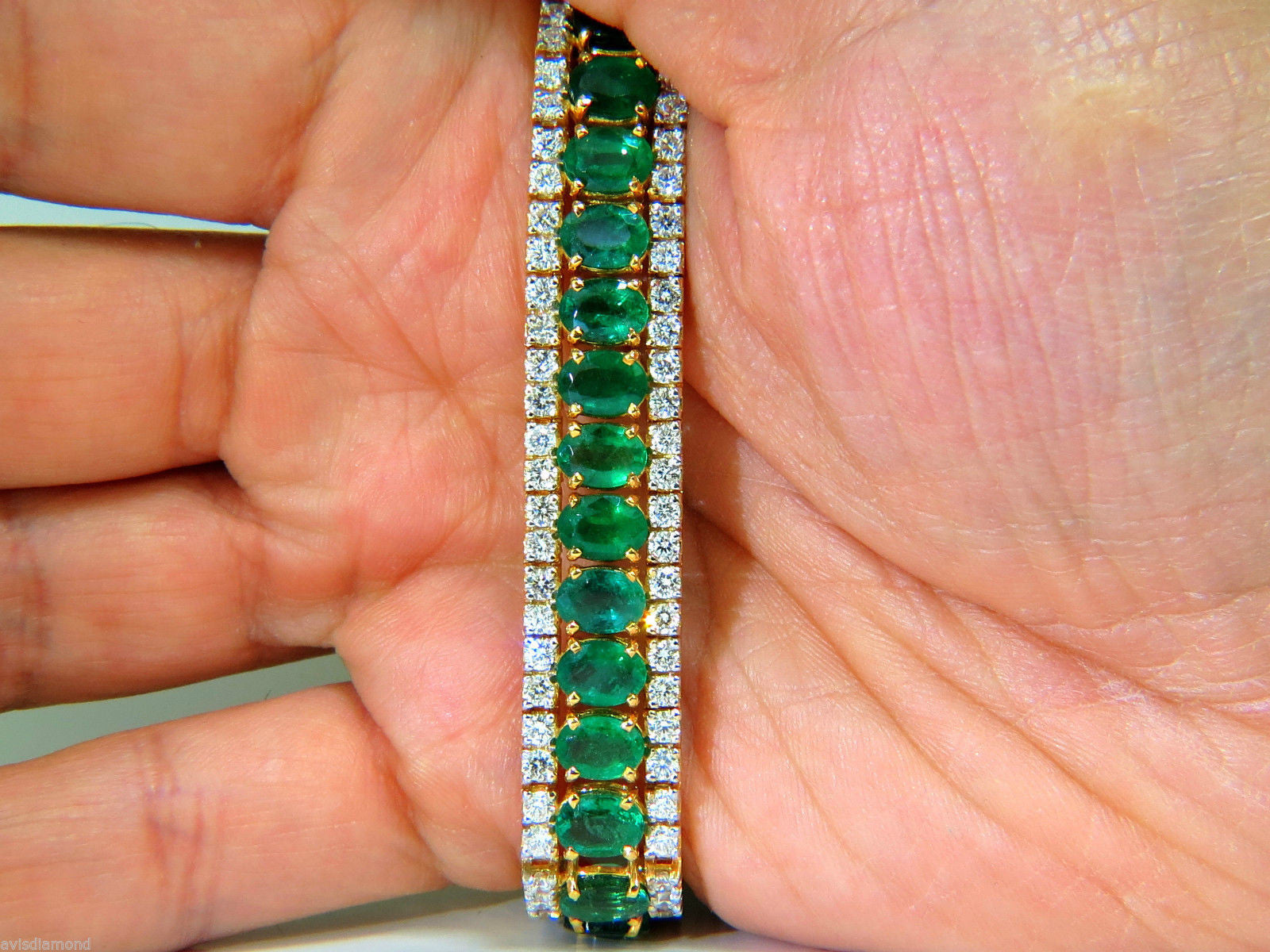 32CT Natural Vivid Green Emerald Diamond Bracelet - G/VS Multirow Tennis Bracelet for Women, Perfect for Weddings, Parties & Special Occasions