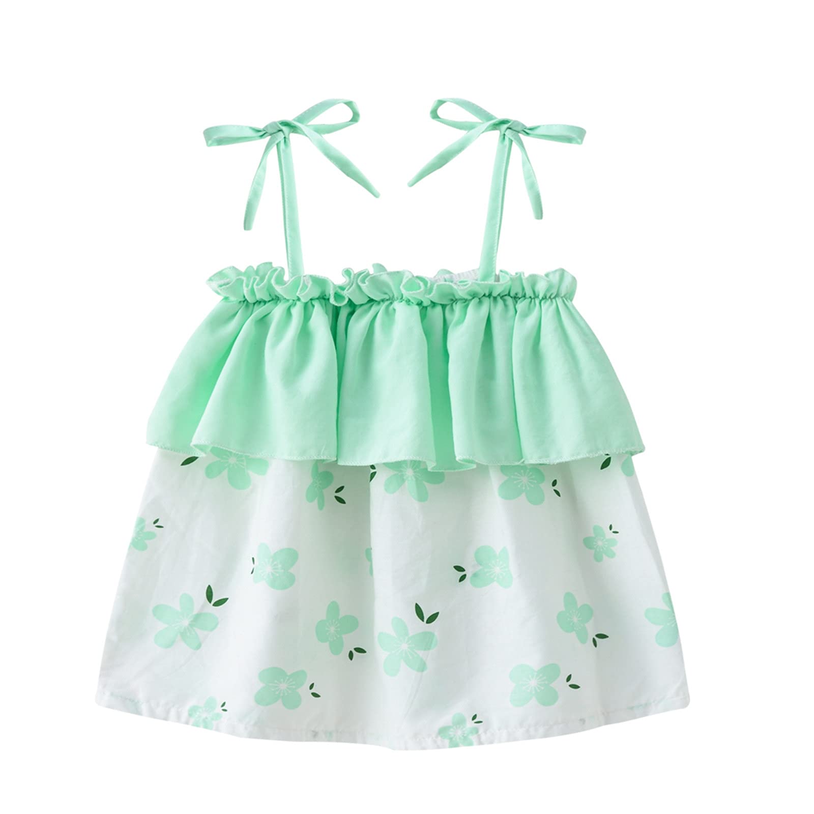 Princess Floral Shoulder Baby Heart Toddler Summer Dress for Girls - Cute & Comfortable Toddler Outfit for Birthday, Party & Playtime