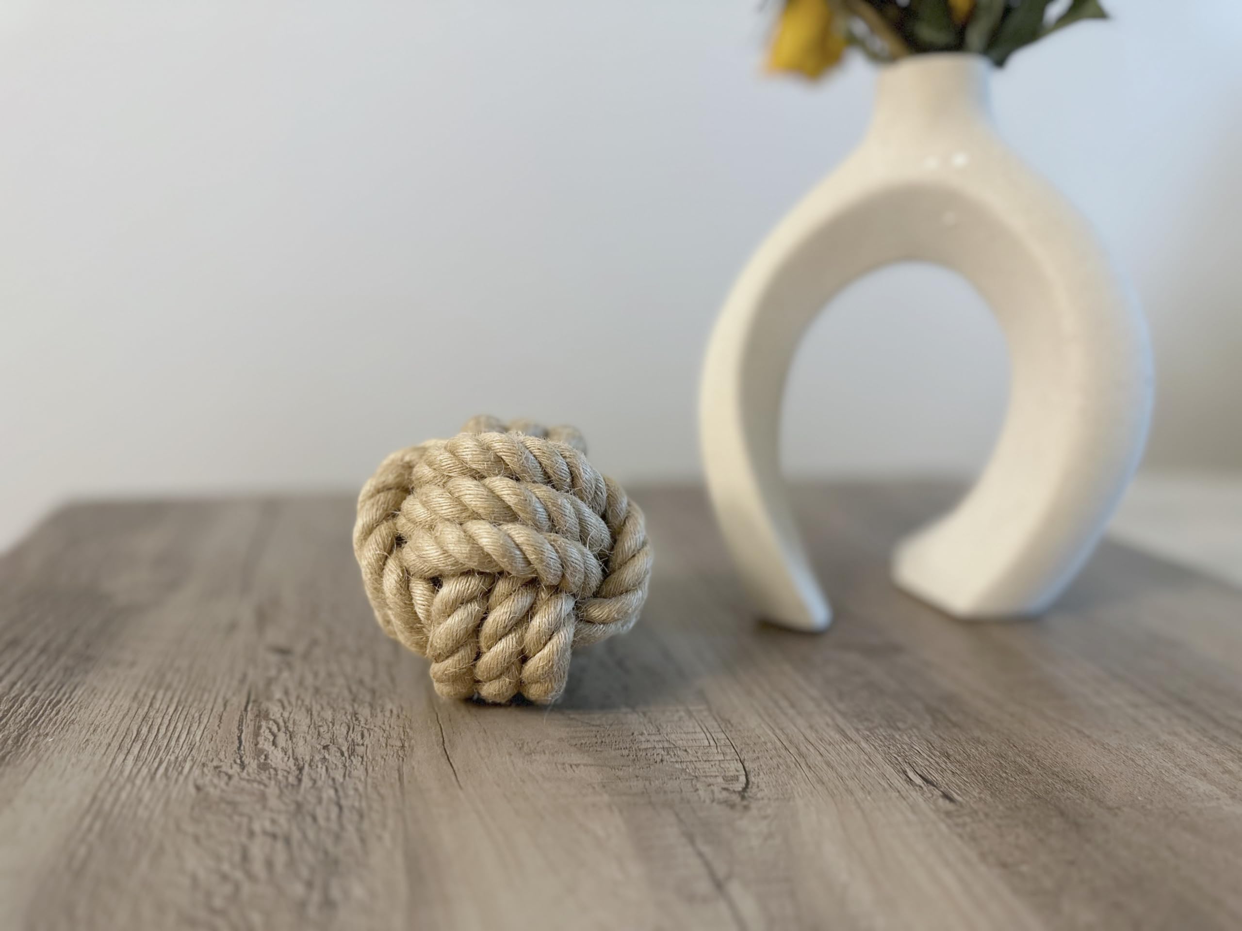 **Handmade Sustainable Hemp Rope Ball - Natural Hemp Rope Dog Toy for Chewing & Fetching | Eco-Friendly, Durable & Safe for Puppies & Adult Dogs | Perfect for Indoor & Outdoor Play**