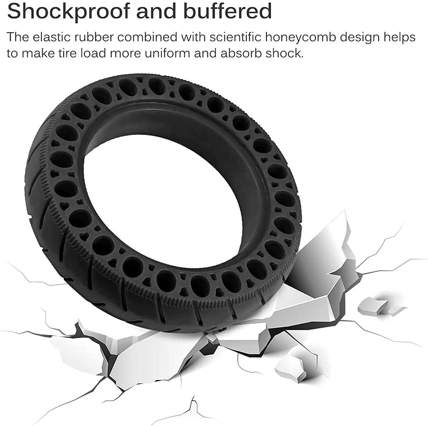 **9.5 Inch Electric Scooter Tire - Durable Tubeless Solid Rubber Replacement for M365 (Front/Rear) - Perfect for Commuting & Urban Travel**
