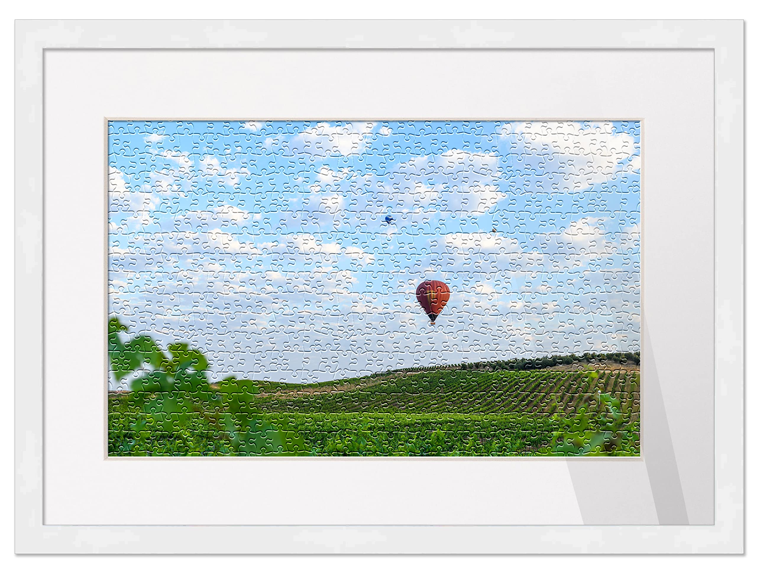 28x40 White Solid Wood Picture Frame with Mat for 26.5x38.5 Puzzles - Includes Peel & Stick Puzzle Glue Sheets, Acrylic Plexiglass, Foam Board Backing & Hanging Hardware | Perfect for Displaying Jigsaw Puzzles in Living Rooms, Offices or as Gifts