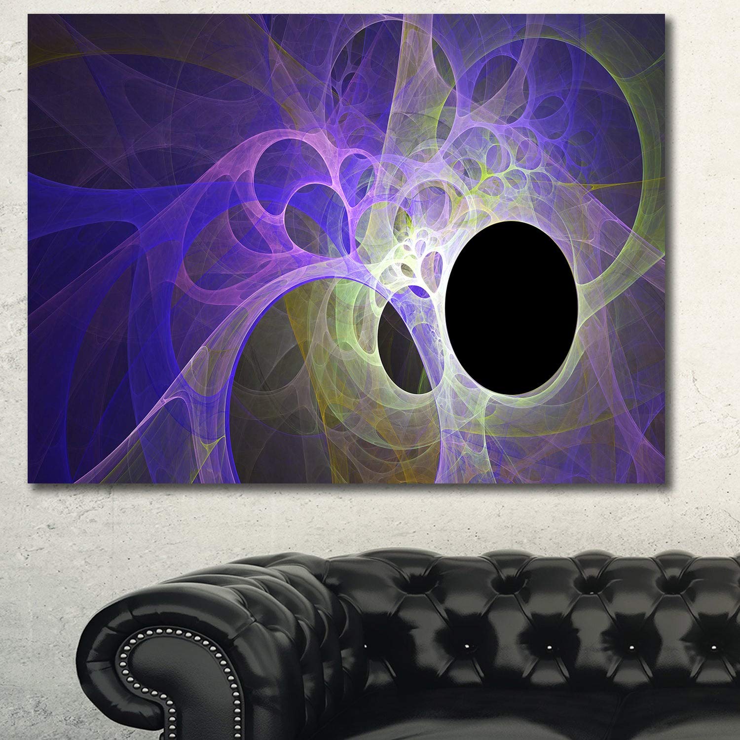 Blue Fractal Angel Wings Abstract Wall Art Canvas - 12x8 Inches Modern Home Decor for Living Room, Bedroom & Office | Handmade Artwork for Unique Interior Design