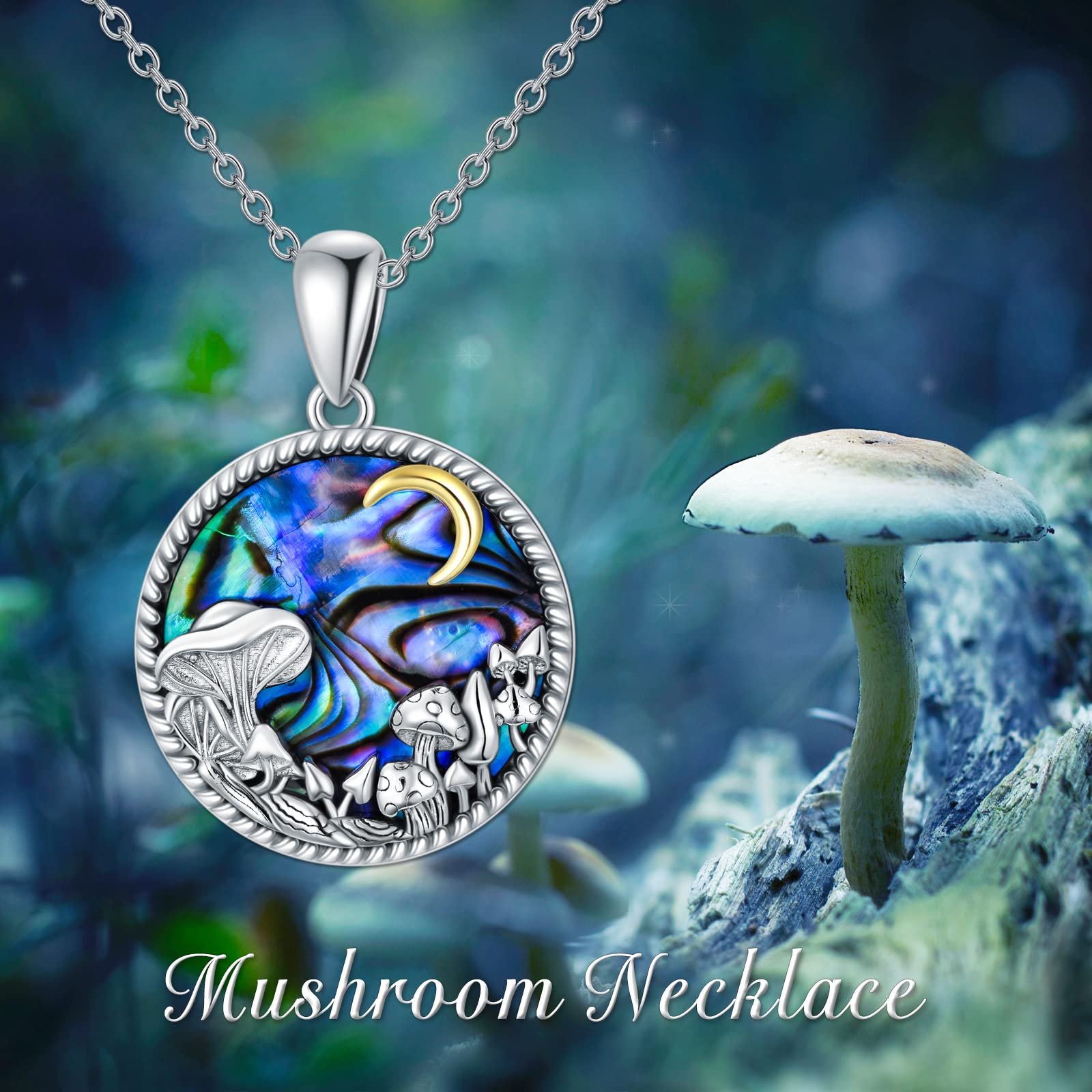 925 Sterling Silver Mushroom Frog Necklace - Cute Botanical Jewelry Gift for Women, Wife, Girlfriend, Sister - Perfect for Birthday, Anniversary & Everyday Boho Style Accessories