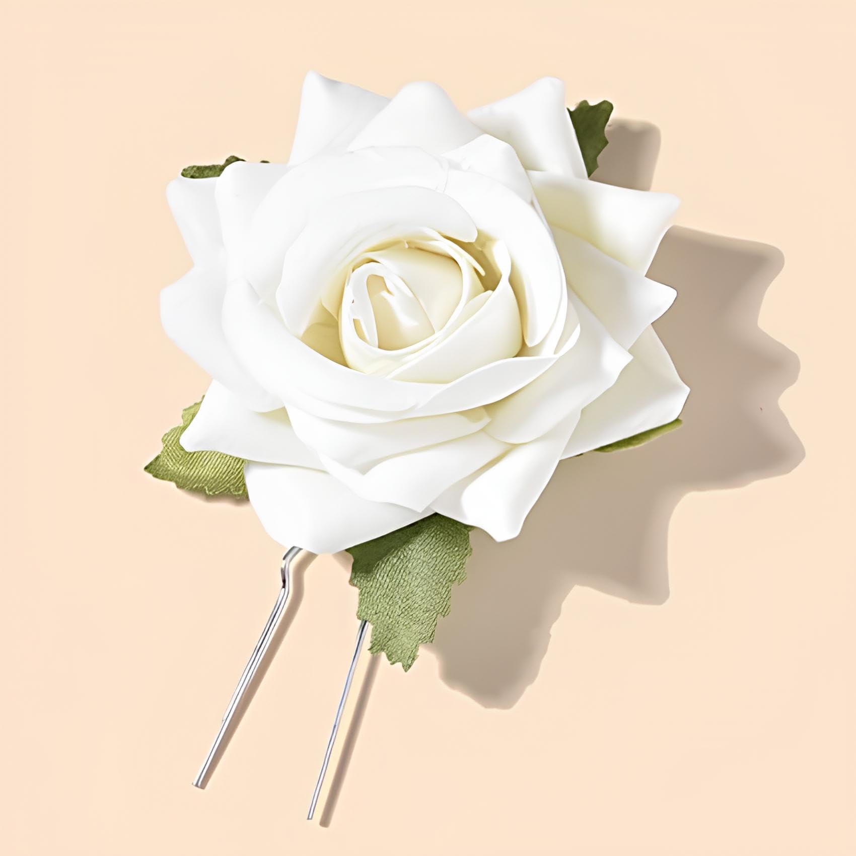 SUKAINA TRENDS Velvet Rose Hair Pins for Women - Bridal Hair Accessories Set (4 Pieces, White) | Perfect for Weddings, Baby Showers, Parties & Special Occasions
