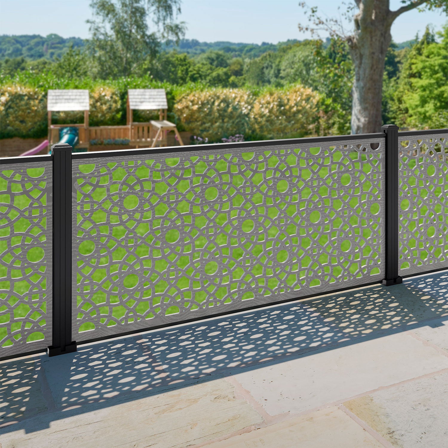 Amber Decorative Fence 180x90cm with Aluminum Posts - Perfect for Garden Borders, Patio Edging & Backyard Landscaping