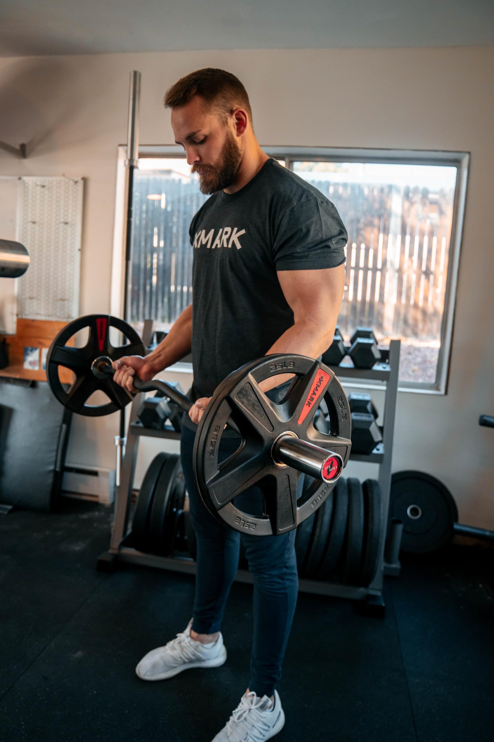 XMARK TEXAS STAR Olympic Weight Plates Set - 300lb Home Gym Equipment for Barbells, Strength Training & Weightlifting | Perfect for CrossFit, Powerlifting & Home Workouts