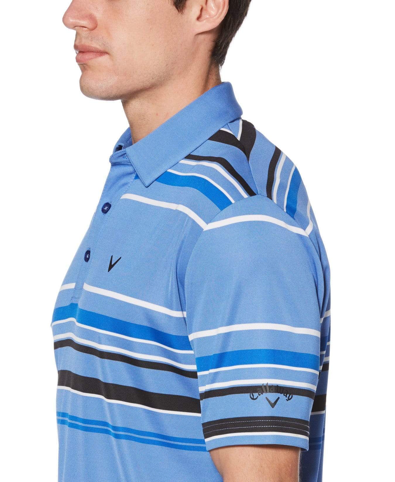 Men's Classic Birdseye Stripe Polo Shirt - Breathable Cotton Casual Button-Down Top for Golf, Business Casual & Summer Outings