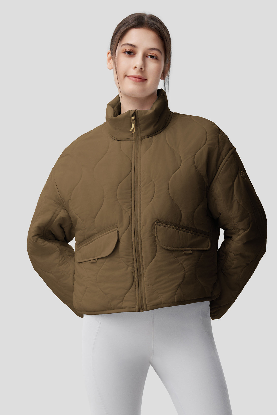 Lightweight Quilted Jacket for Women with Stand Collar - Stylish Outerwear for Fall & Winter, Perfect for Casual Outings, Travel and Outdoor Activities
