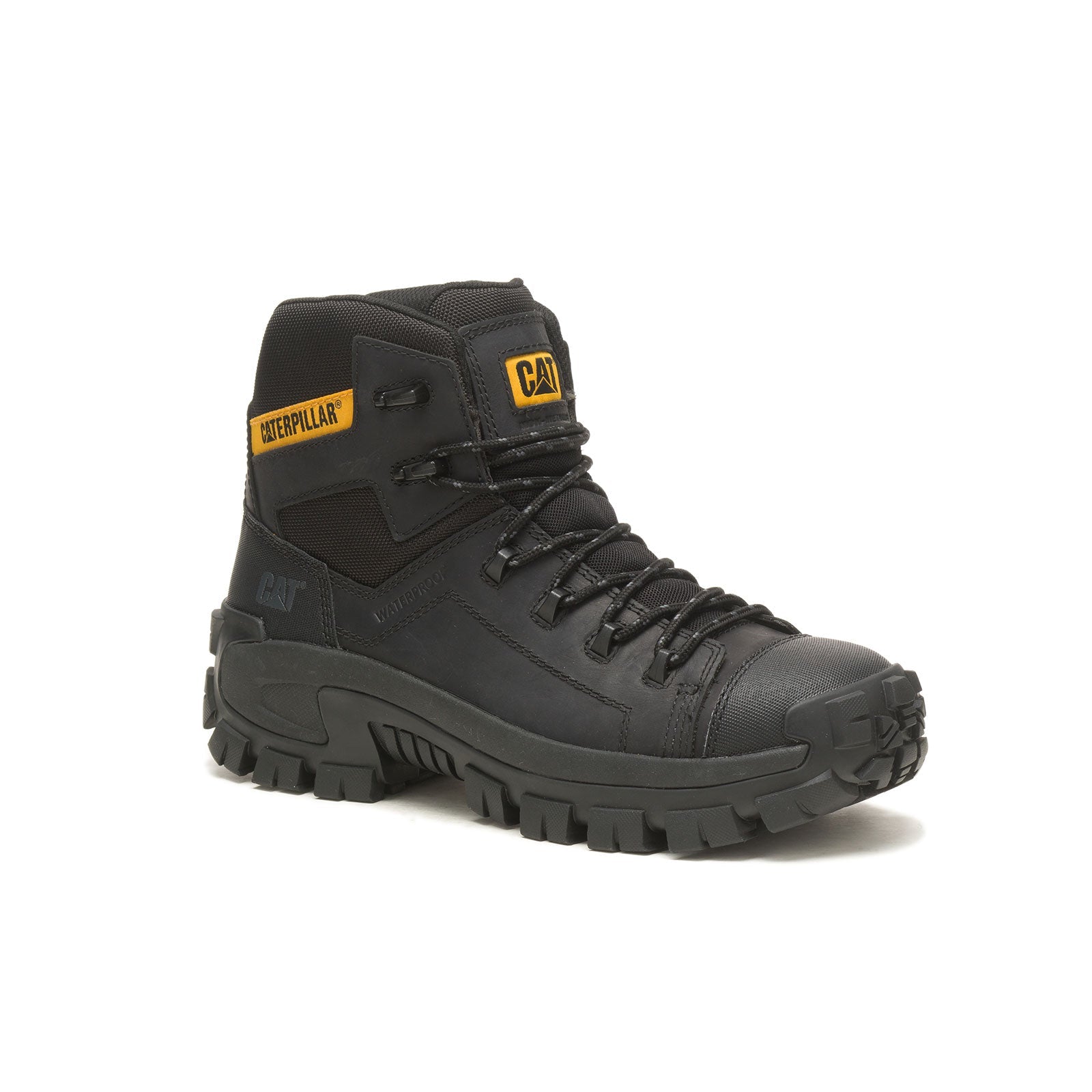 Invader Composite Toe Waterproof Hiking Work Boots for Men - Black Safety Shoes for Construction, Outdoor & Heavy Duty Work