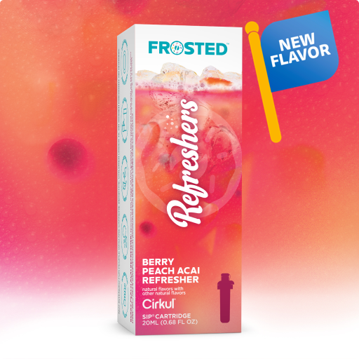Frosted Berry Peach Acai Refresher Drink - Iced Fruit Beverage for Energy & Hydration - Perfect for Summer, Workouts & Healthy Lifestyle