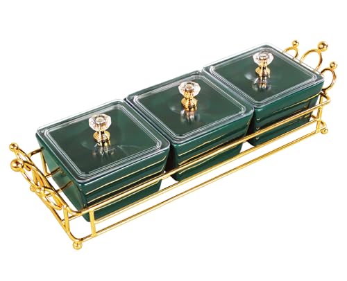 Green 3- Grid Crown Tray