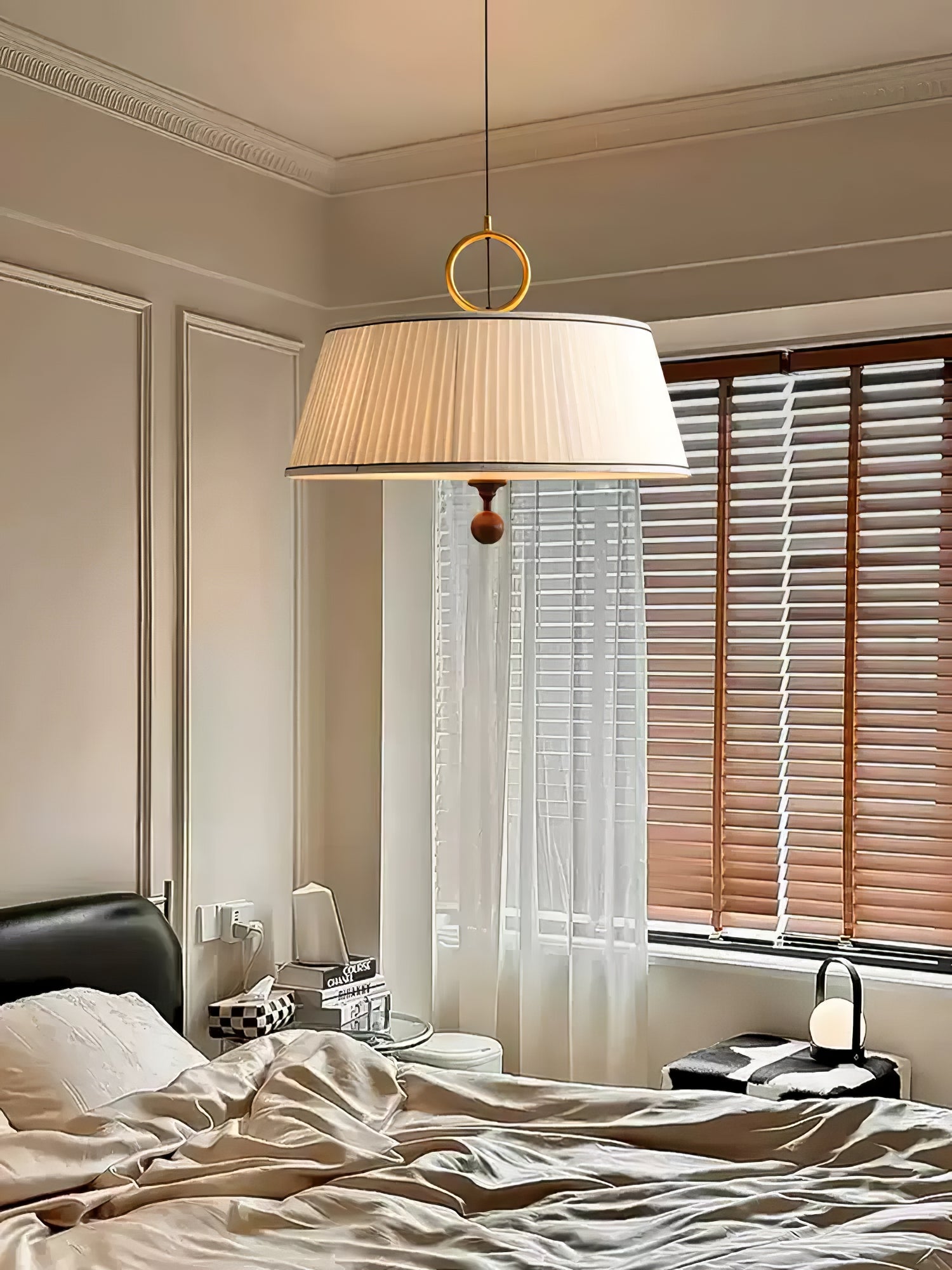 Alina Fabric Pendant Lamp - Modern Handwoven Hanging Light Fixture for Dining Room, Bedroom & Living Room Decor