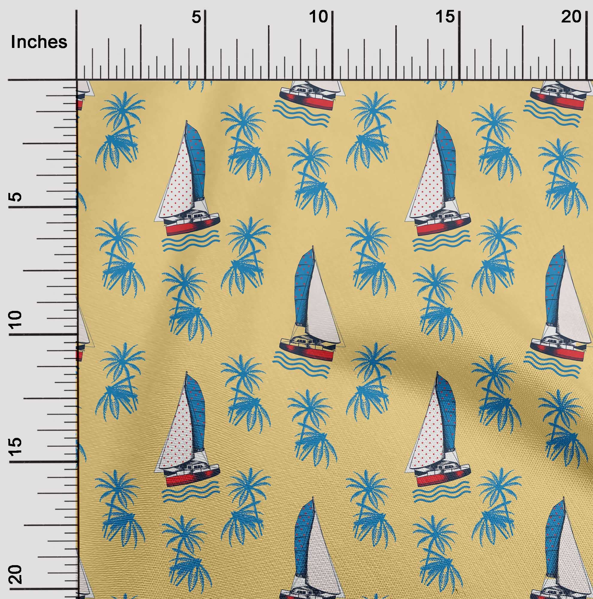 oneOone Rayon Yellow Fabric - 56 Inch Wide Printed DIY Sewing Material for Beachwear, Dresses & Crafts | Soft, Lightweight & Durable Fabric by The Yard