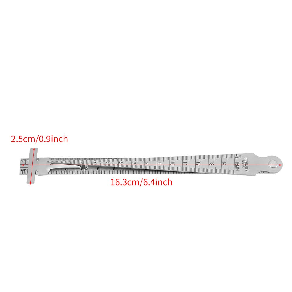 Stainless Steel Taper Gauge - Rust-Resistant Welding Depth Length Ruler for Hole Inspection & Measurement | Precision Tool for Metalworking, Plumbing & DIY Projects