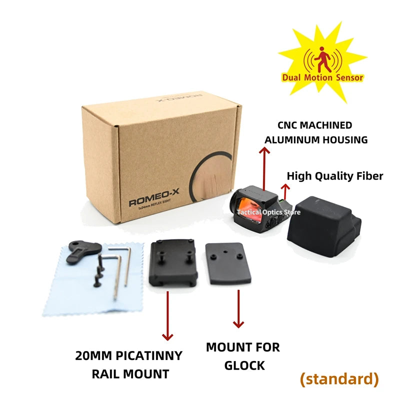 Tactical RX Compact Red Dot Sight for Pistols & Rifles - Aluminum Reflex Sight with 10 Brightness Settings | Perfect for Home Defense, Hunting & Target Shooting