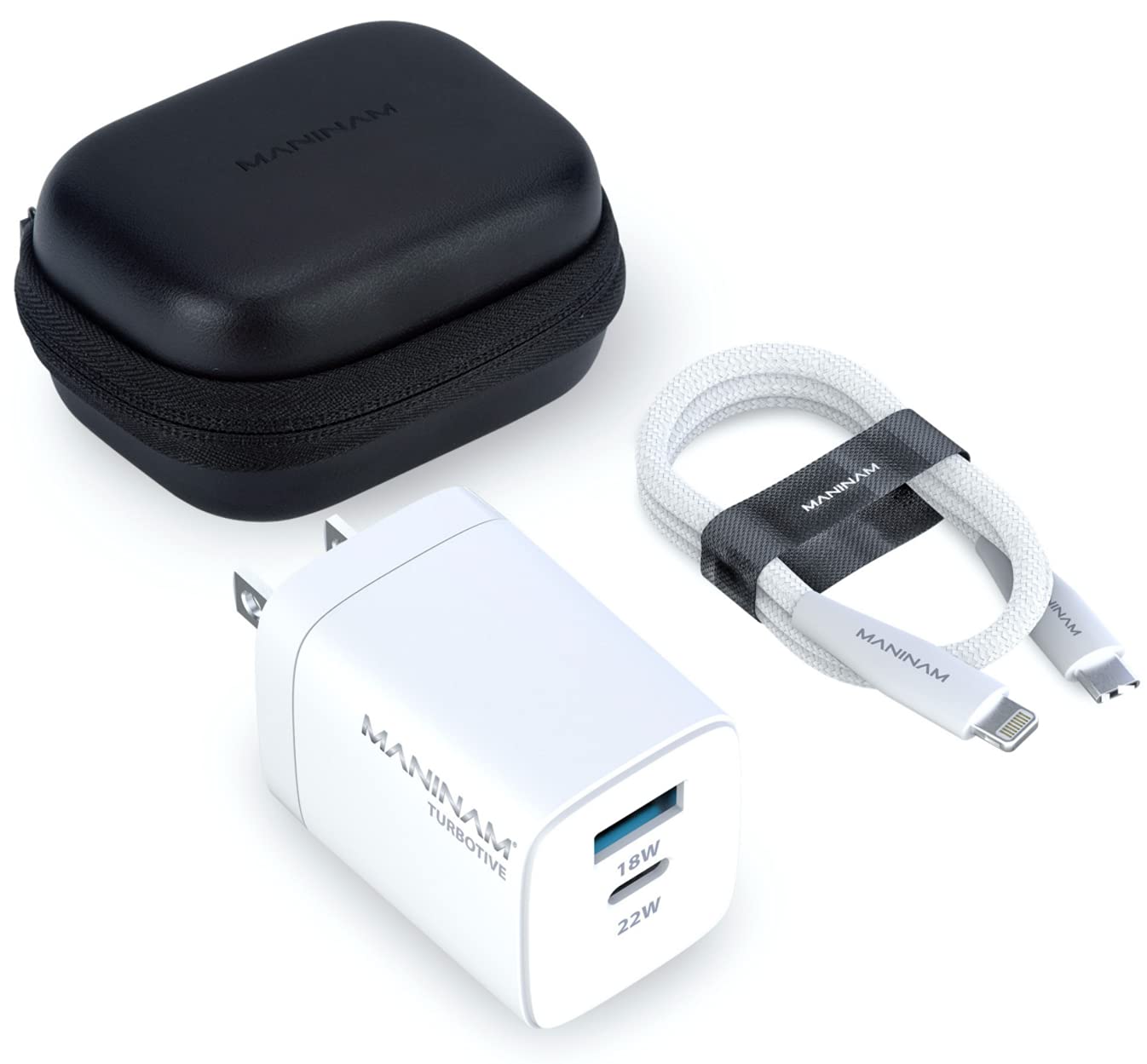 22W Super Fast USB C Charger Adapter with 4FT Apple MFI Certified Lightning Cable - Compatible with iPhone 13/12/11/Pro/Max/X/8 - Multi-Port Charging Block with USB-A & USB-C PPS Technology - Perfect for Home, Office & Travel