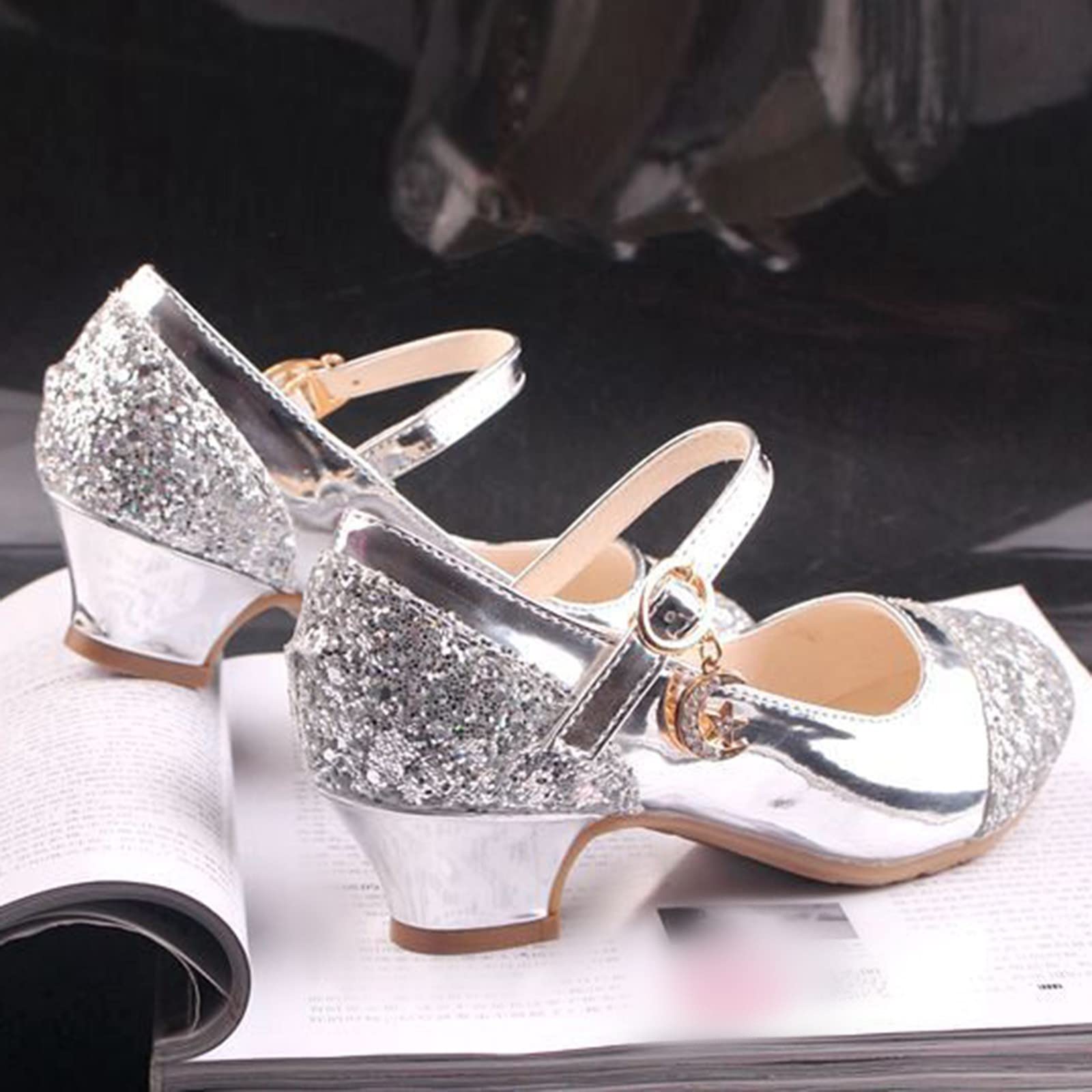 Girls High Heel Dress Shoes Size 11 - Sparkling Crystal Princess Party Shoes for Kids | Perfect for Weddings, Pageants, Dance Performances & Special Occasions