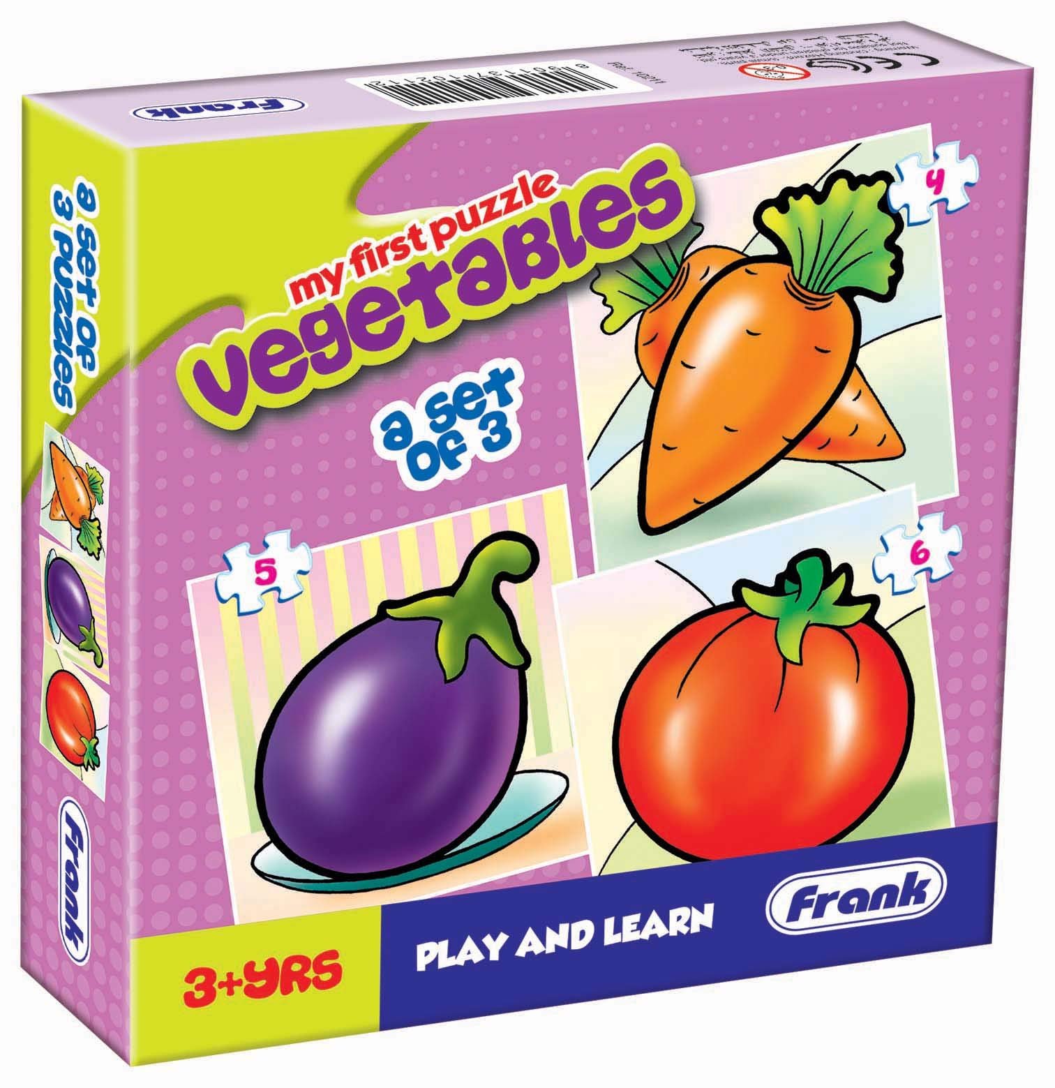 Frank Fruits & Vegetables Educational Puzzle Set for Kids Ages 3+ | Fun Learning Toy for Toddlers | Perfect for Preschool Learning & Family Game Night