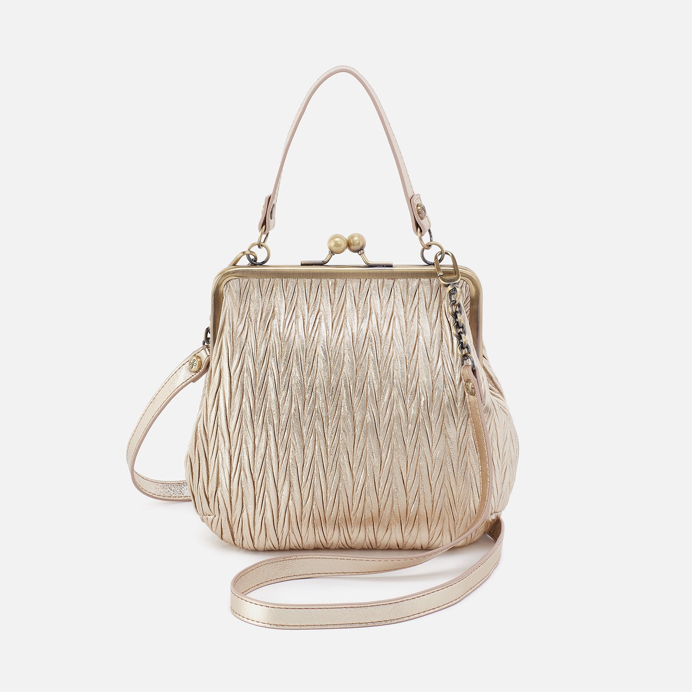 Alba Soft Pleated Leather Crossbody Bag in Gold - Stylish & Lightweight for Everyday Use, Work, and Travel