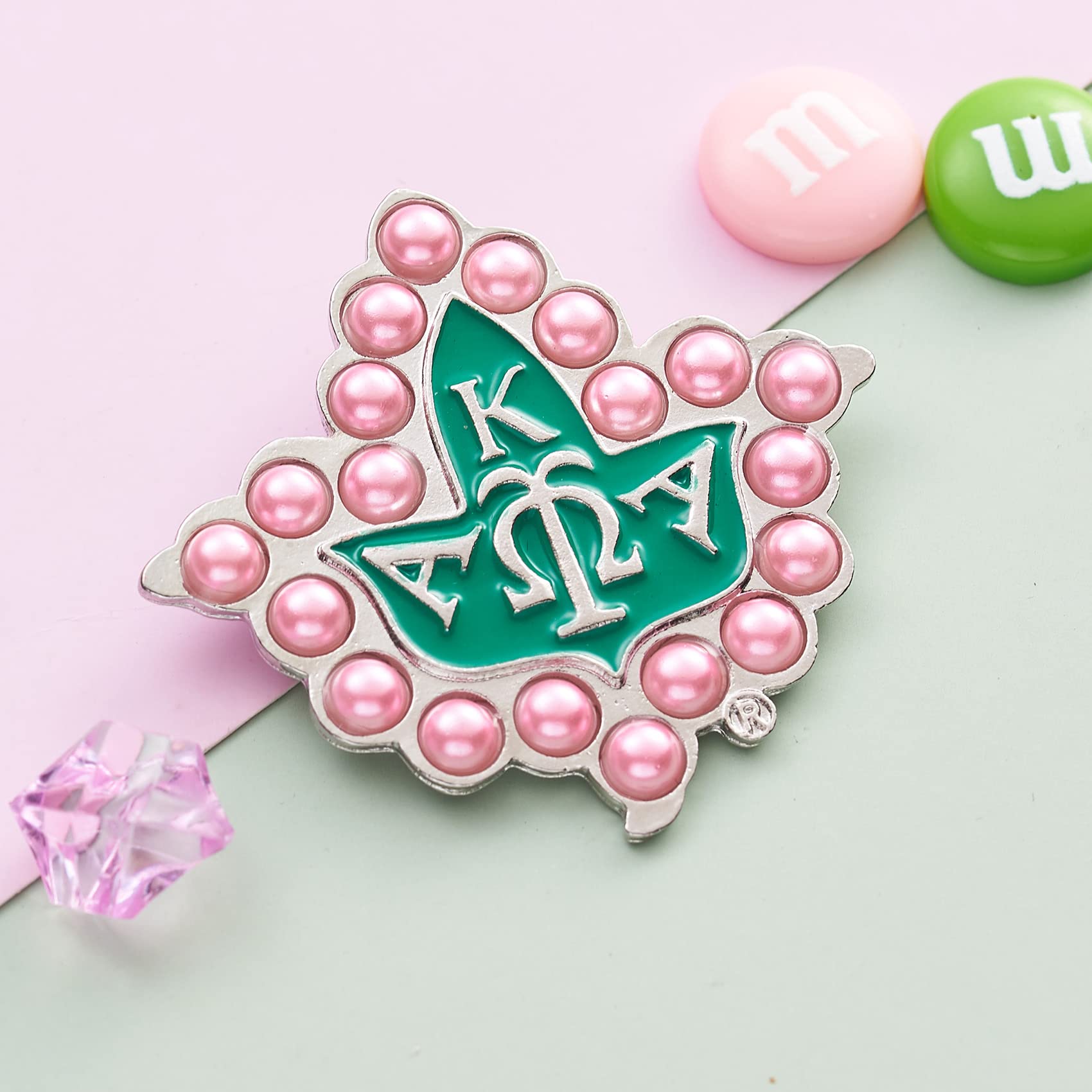 Elegant Pink Pearl Brooch Pin - Perfect Sorority Gifts for Women, Graduation Jewelry & Sisterhood Accessories | Ideal for Pledge Week, Formal Events & Greek Life Celebrations