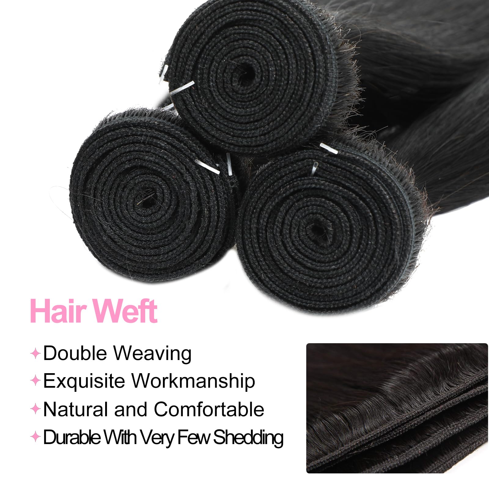 12A Brazilian Virgin Human Hair Bundles - 100% Unprocessed Straight Weave Extensions (1 Bundle, 38 Inch, Natural Black) | Perfect for Salon Styling, Everyday Wear & Special Occasions
