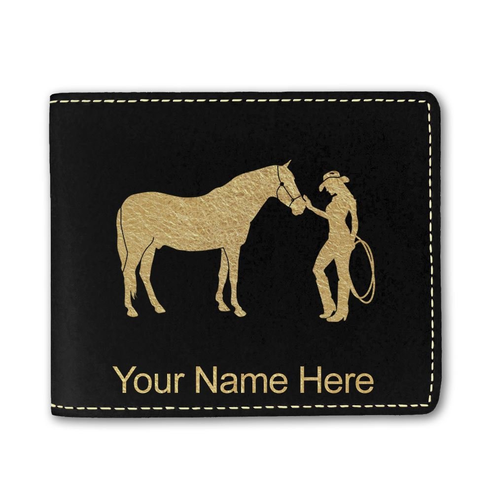 Personalized Engraved Faux Leather Wallet for Women - Western Cowgirl & Horse Design - Perfect for Gifts, Rodeo Events & Everyday Use