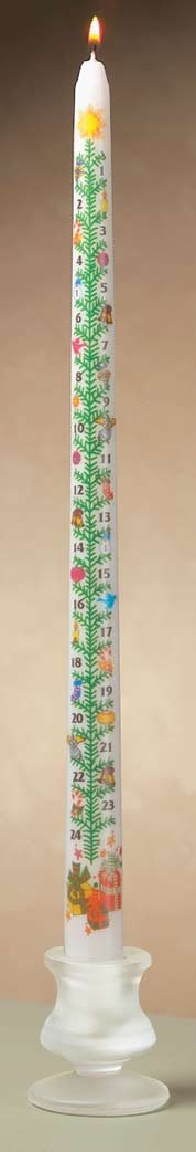 Biedermann and Sons 15 Inch Advent Candle - Pure Beeswax Christmas Candle for Church & Home Decor - Perfect for Holiday Celebrations, Worship Services & Festive Centerpieces