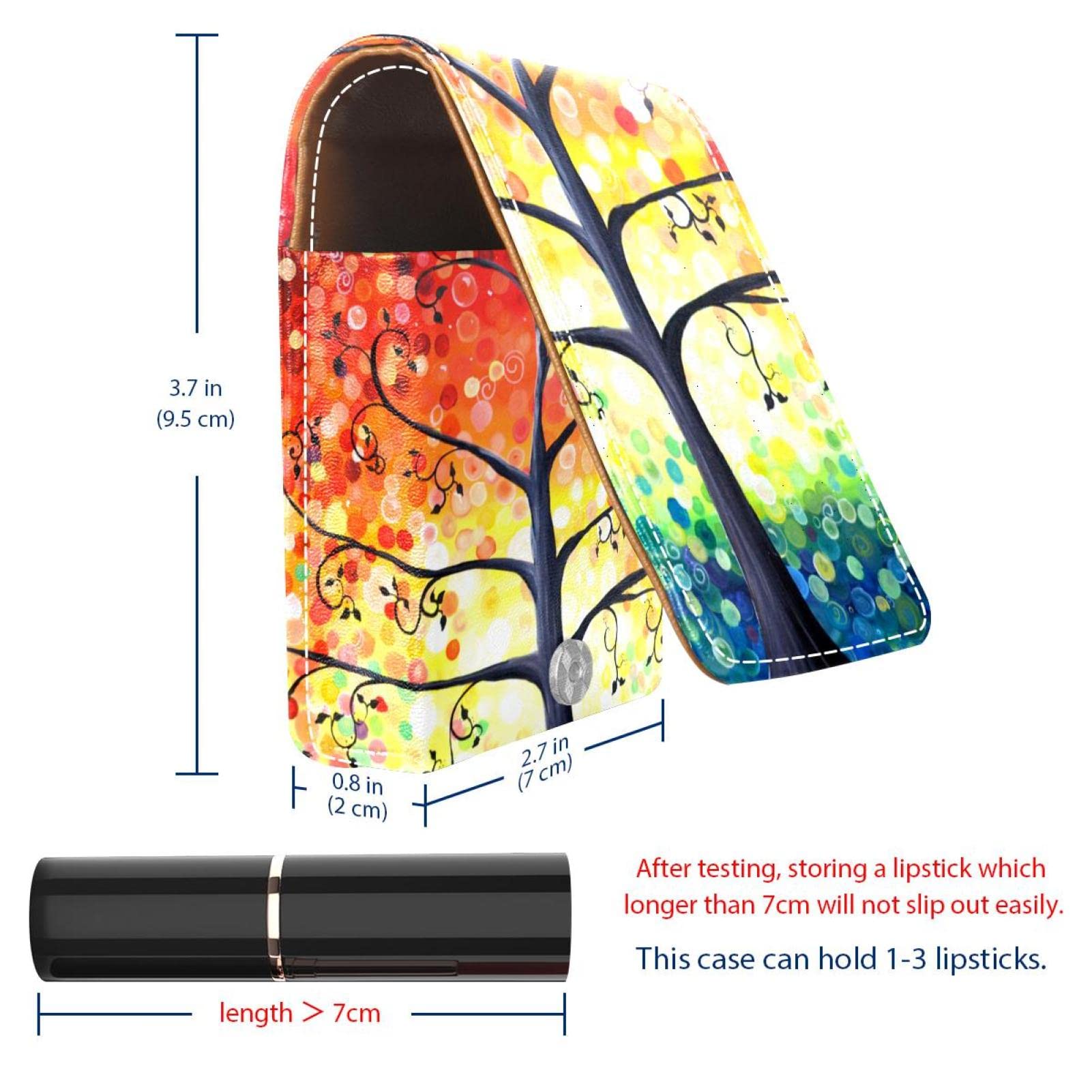 Personalized Lipstick Case - Portable Makeup Bag & Cosmetic Pouch Organizer with Artistic Tree Design - Perfect for Travel, Home Storage, and Gift Giving