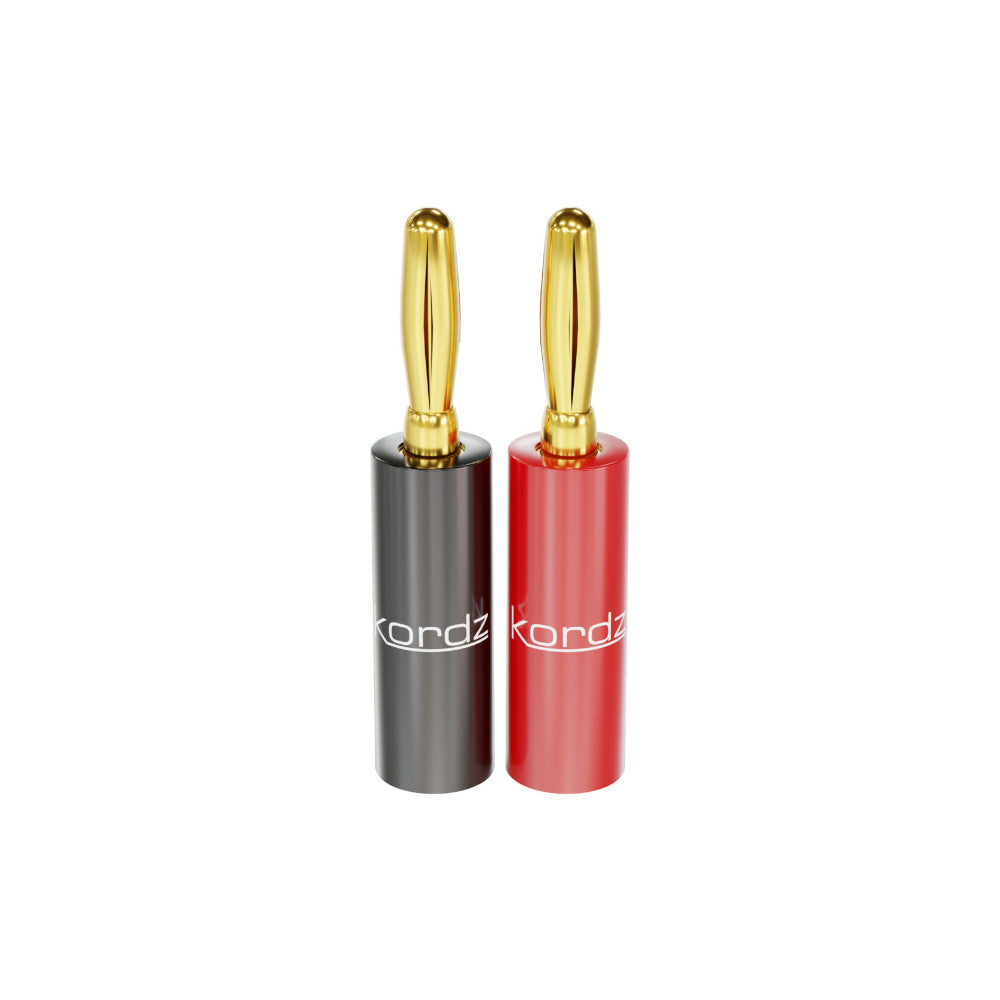 Premium Gold Plated Banana Plugs by Kordz - High-Quality Audio Connectors for Home Theater and Speaker Systems