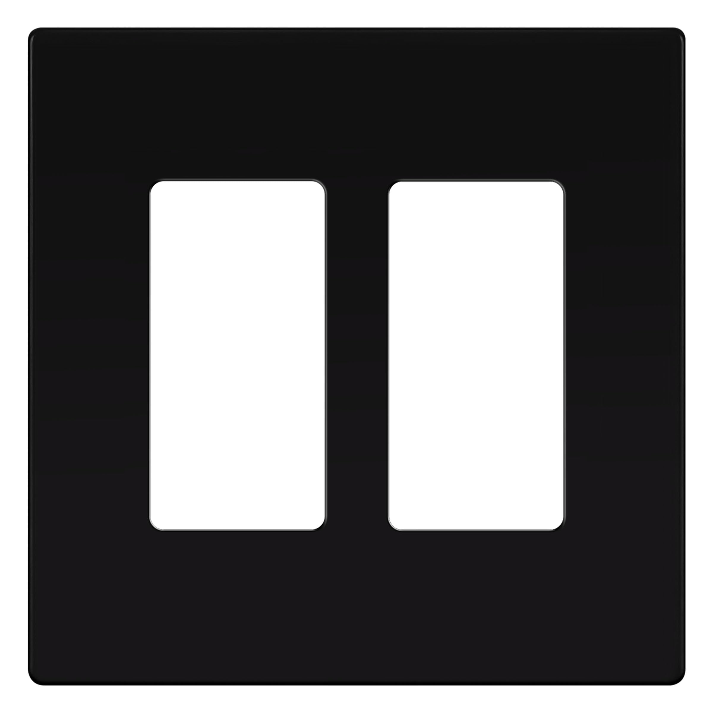 ENERLITES Screwless Decorator Wall Plates - Child Safe Outlet Covers, Glossy Finish, Medium Size 2-Gang (4.88