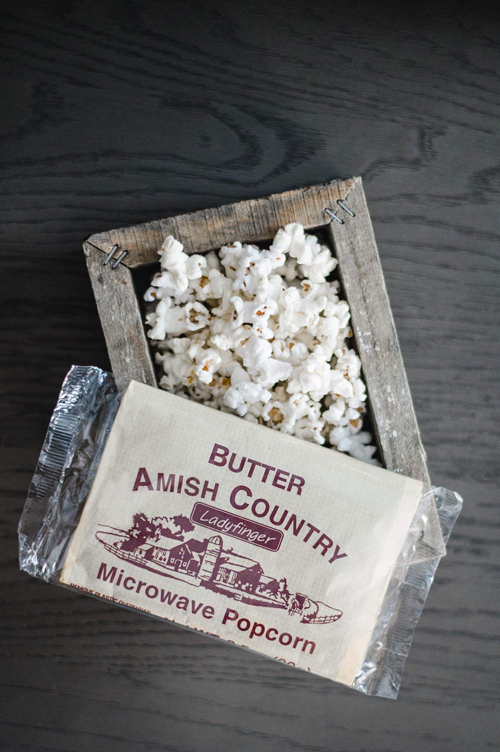 Amish Country Popcorn - Old Fashioned Microwave Popcorn, Ladyfinger Butter Flavor, 36 Bags | Non-GMO, Gluten Free, Kosher Certified | Perfect for Movie Nights, Parties & Healthy Snacking