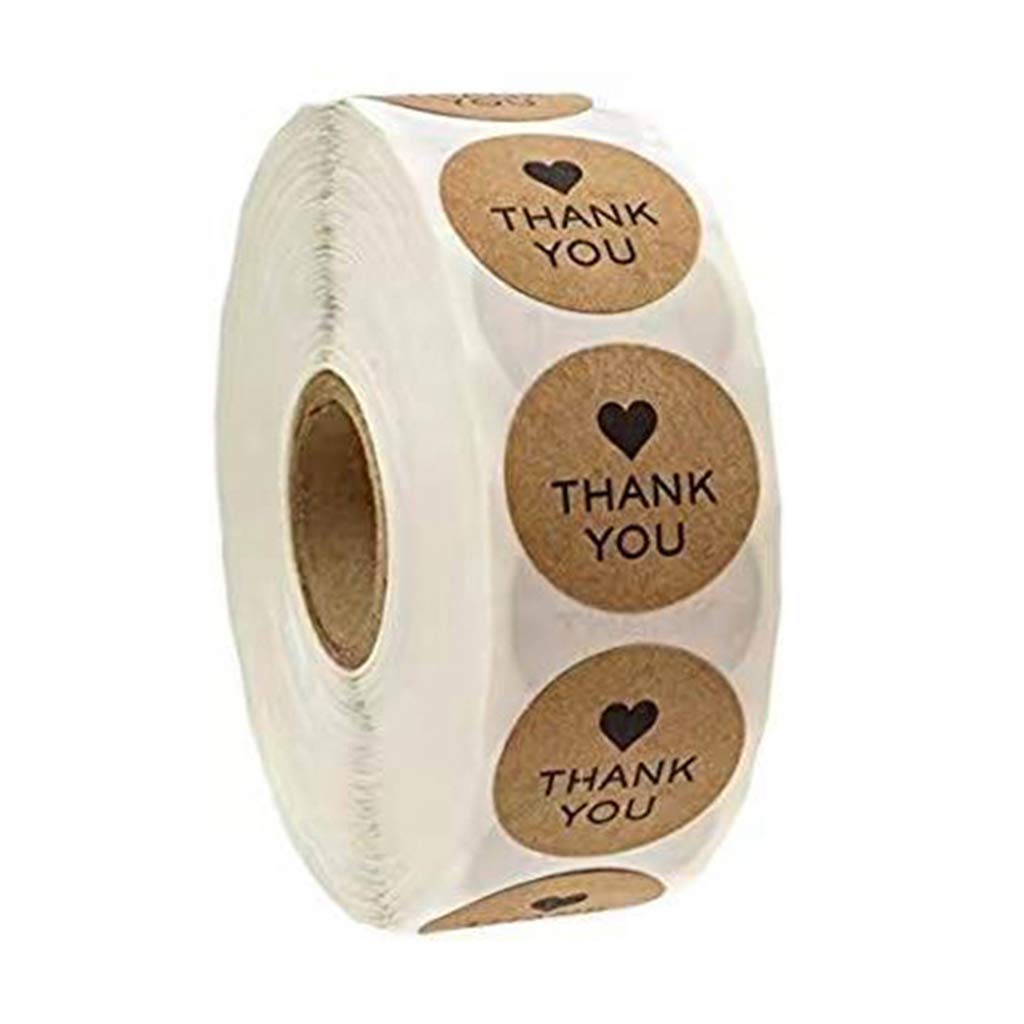500 Pcs Self-Adhesive Seal Stickers - Thank You Labels for Baking, Gifts & Holiday Decorations | Waterproof Sticky Paper Seals for Packaging, Envelopes & DIY Crafts