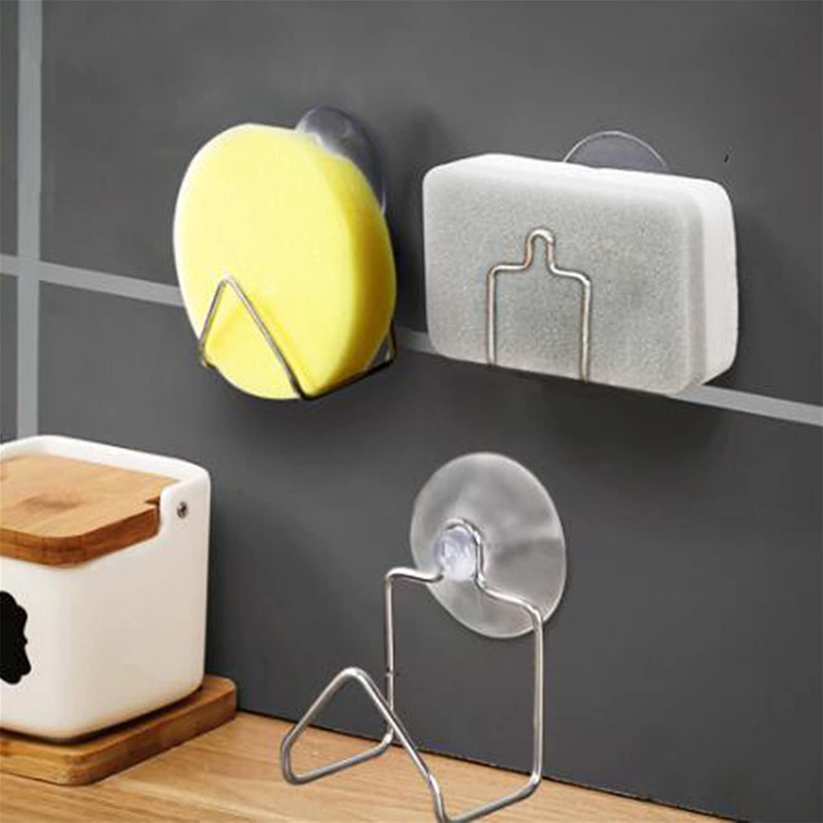 Stainless Steel Hanging Storage Rack - Kitchen Faucet Sponge Holder for Kitchen & Bathroom Organization - Perfect for Sponges, Brushes, and Cleaning Supplies